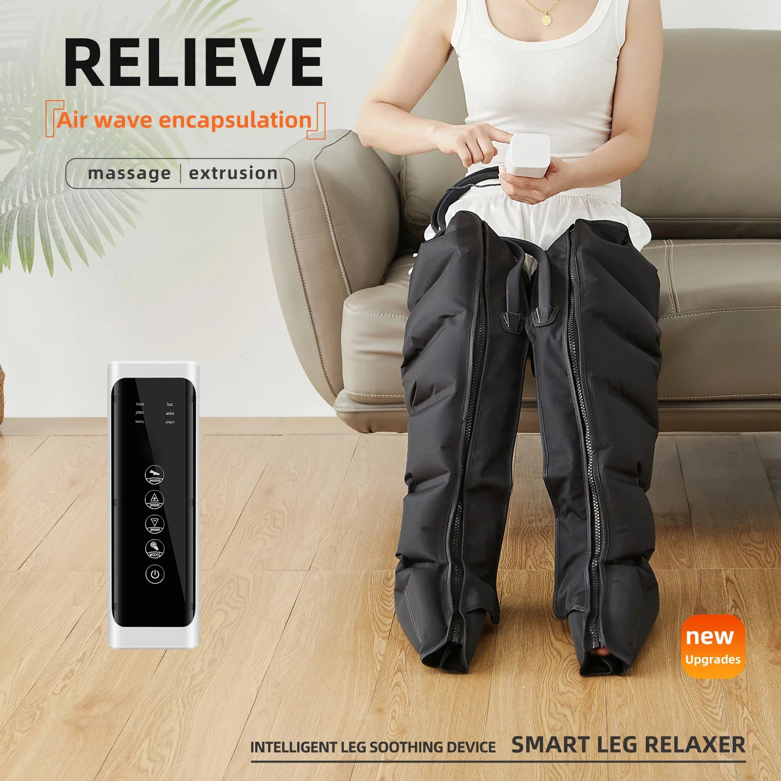 2026 Foot Air Pressure Leg Massager Promotes Blood Circulation Kneading Squeezing Deep Relaxation Muscle With Hand Control 260304