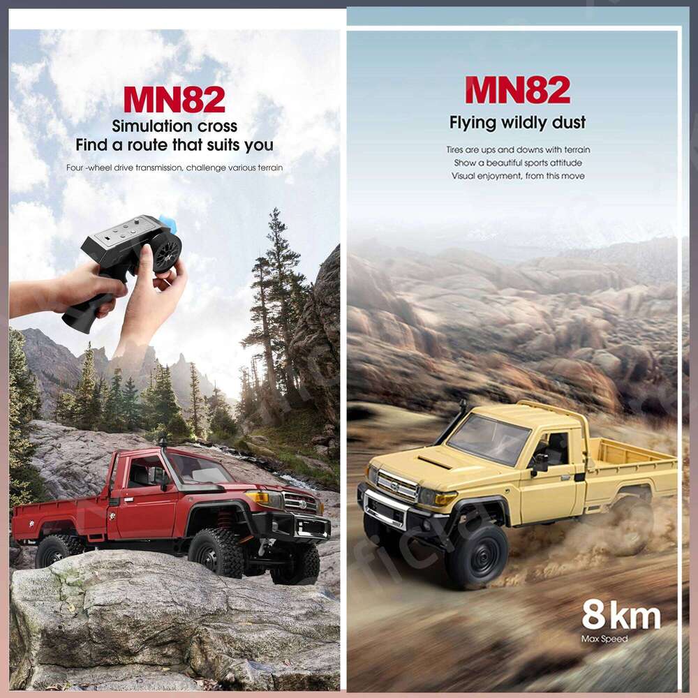 Mn82 Rc 1:12 Full Scale 2.4G 4WD 280 Motor Remote Control Off-Road Pickup Truck Model Car for Boys Adult Gifts C260305