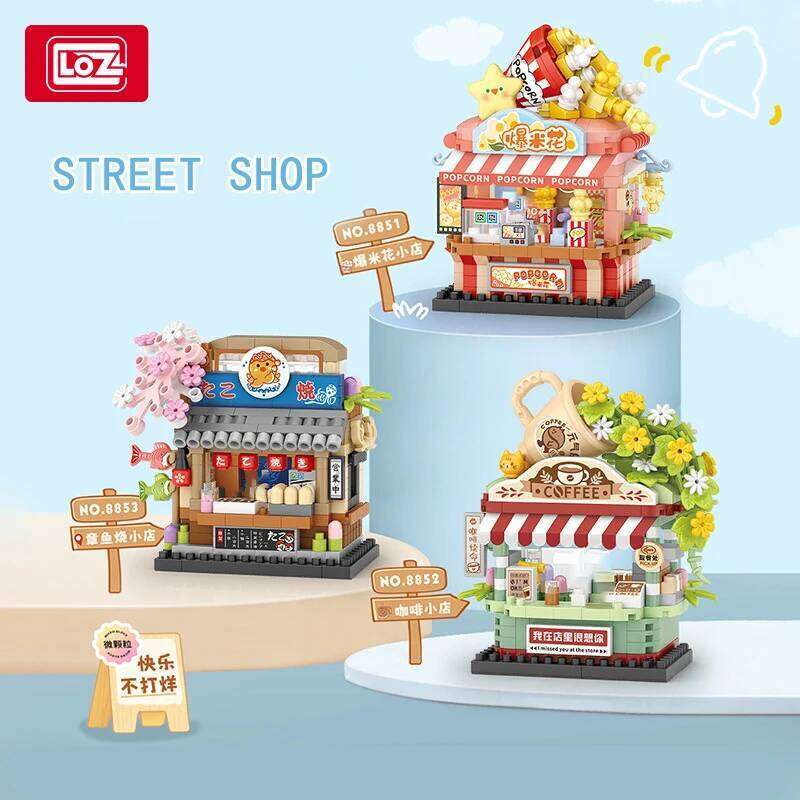 LOZ Mini Creative Street View Coffee House Retail Store Building Blocks City Construction Assembly Model Brick Toy Children Gift Z260305