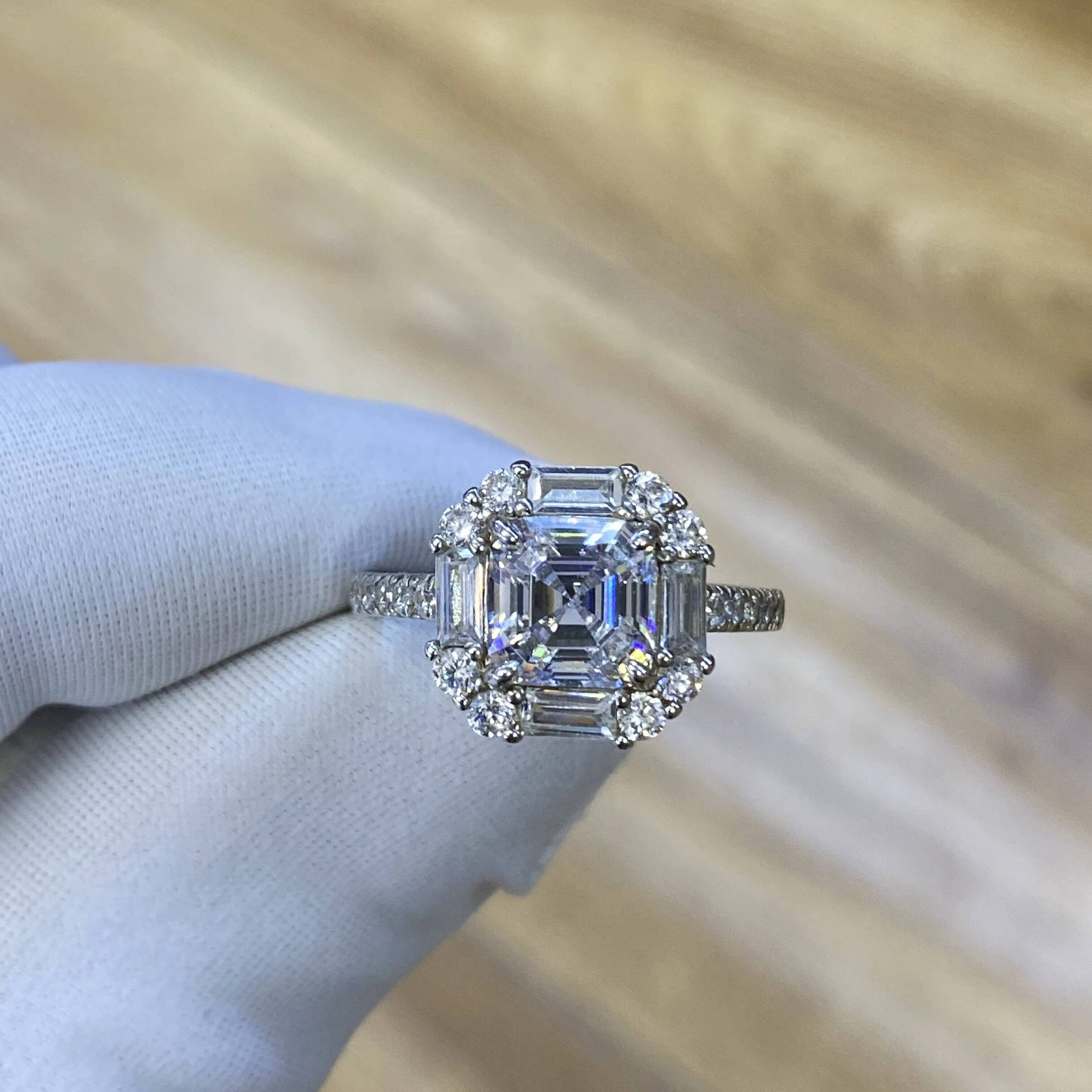 Cultured Diamond Ring Womens First Choice Wedding Ring Synthetic Diamond Proposal Ring