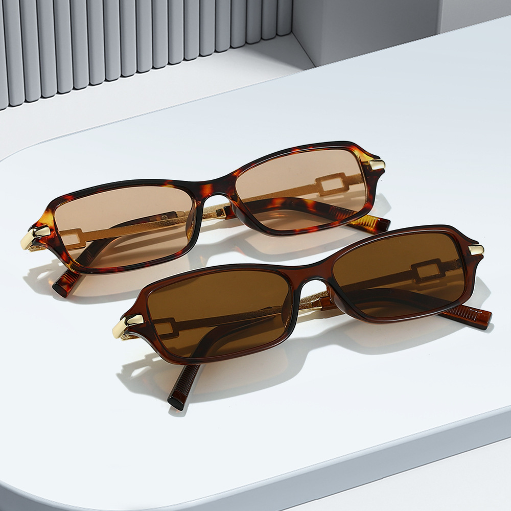 New European and American metal personalized small-frame street style retro high-end square sunglasses