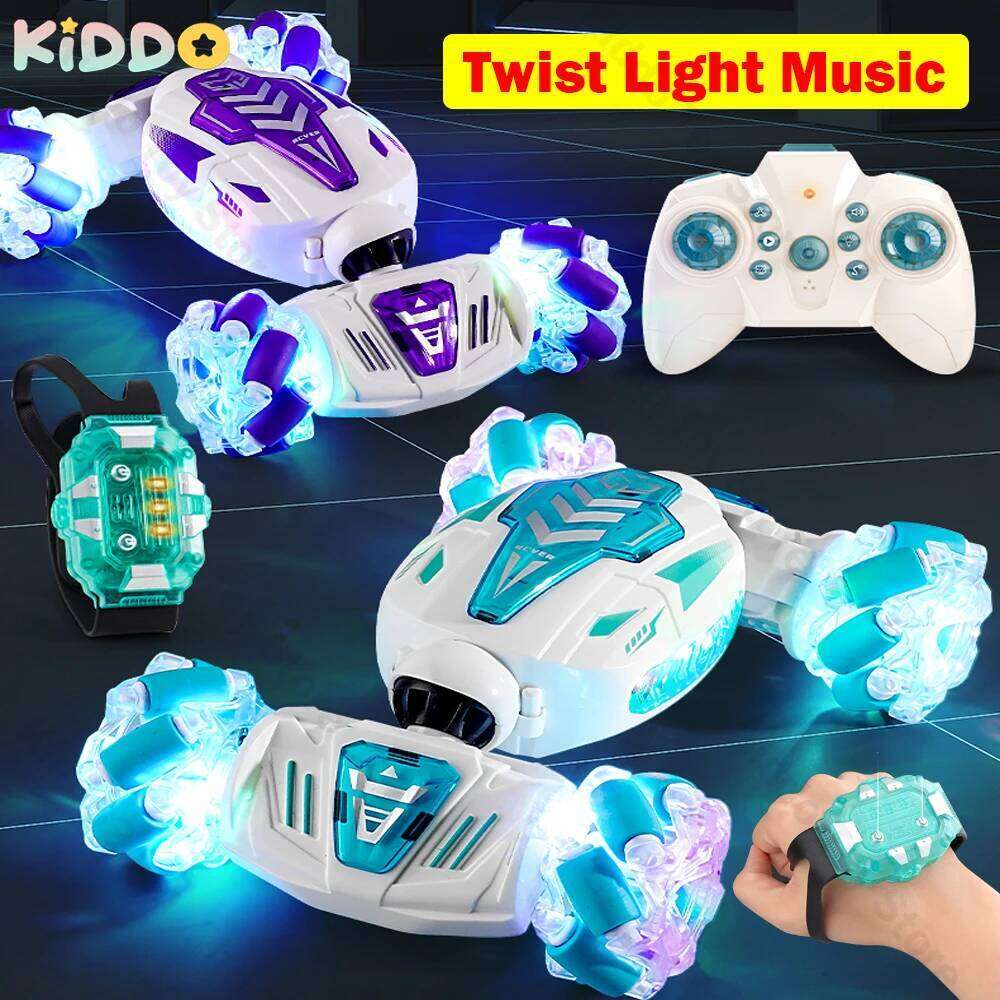 Lights Music Watch Hand Gesture 360 Rotating 2.4G Remote Control Car RC Climbing Twist Stunt Drift Vehicle Toy C260305