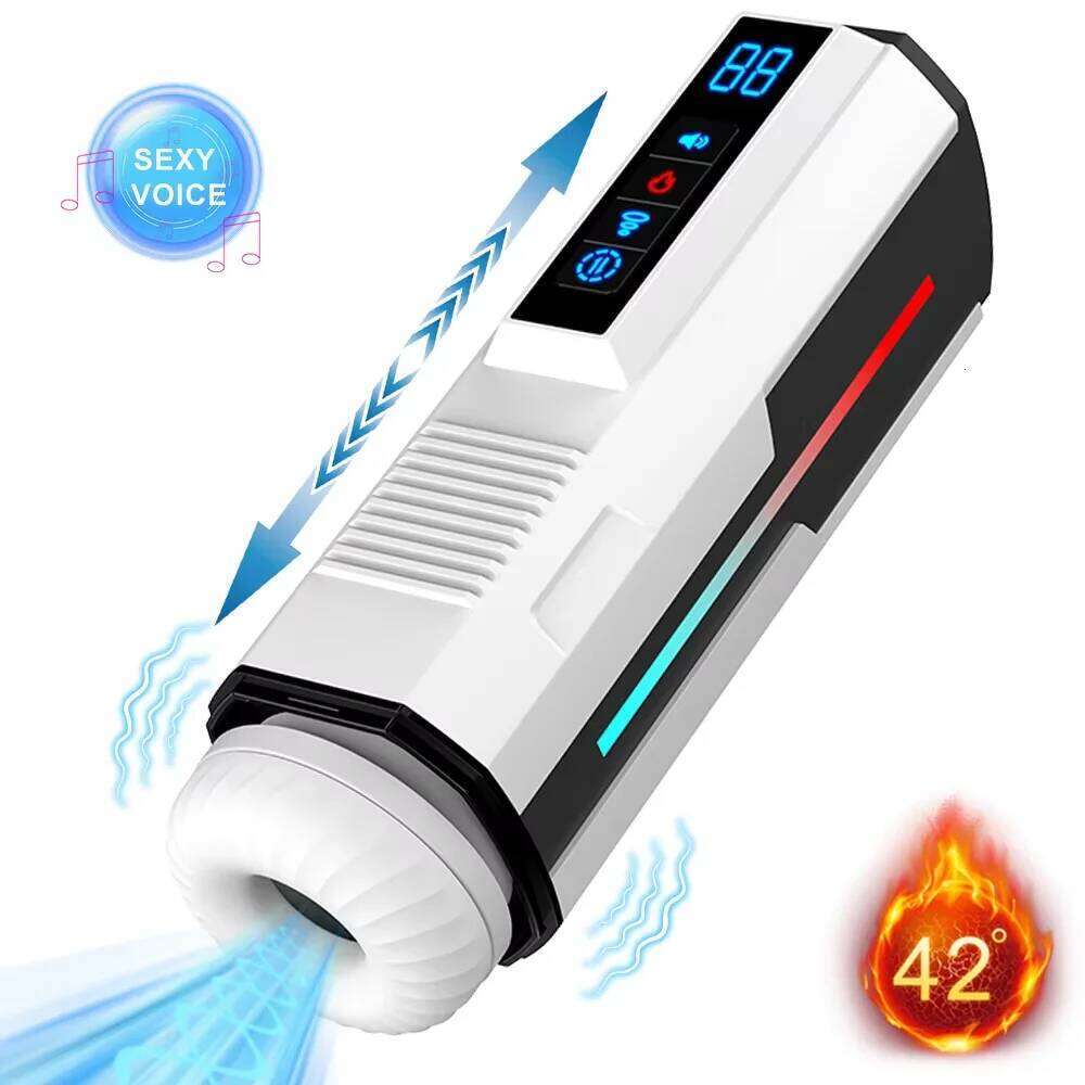 Automatic Telescopic Male Masturbator Cup Sucking Vibrating Masturbation Machine Vagina Pusssy Blowjob Adult Sex Toys for Men W260305