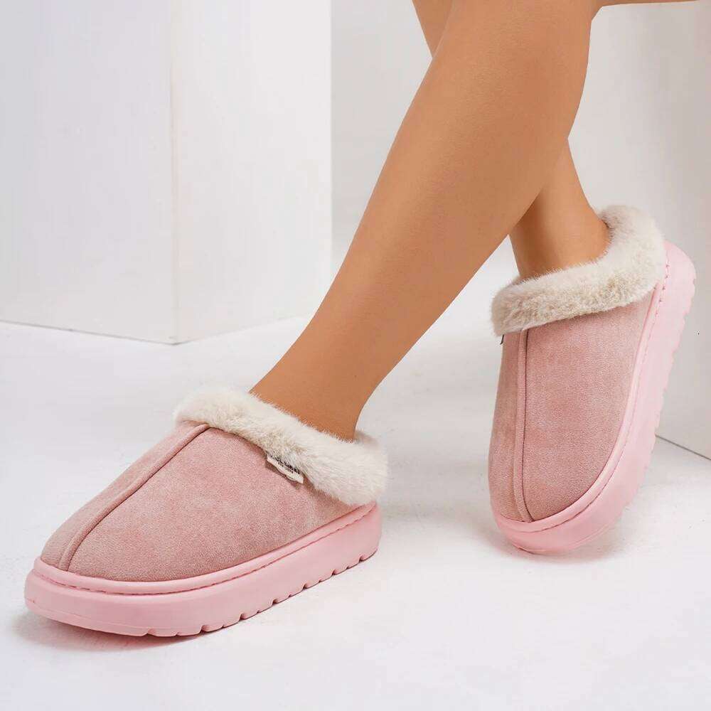 Litfun Platform Fluffy Winter High Quality Plush Women Cotton Shoes Ladies Fur House Slippers Warm Fuzzy Slides