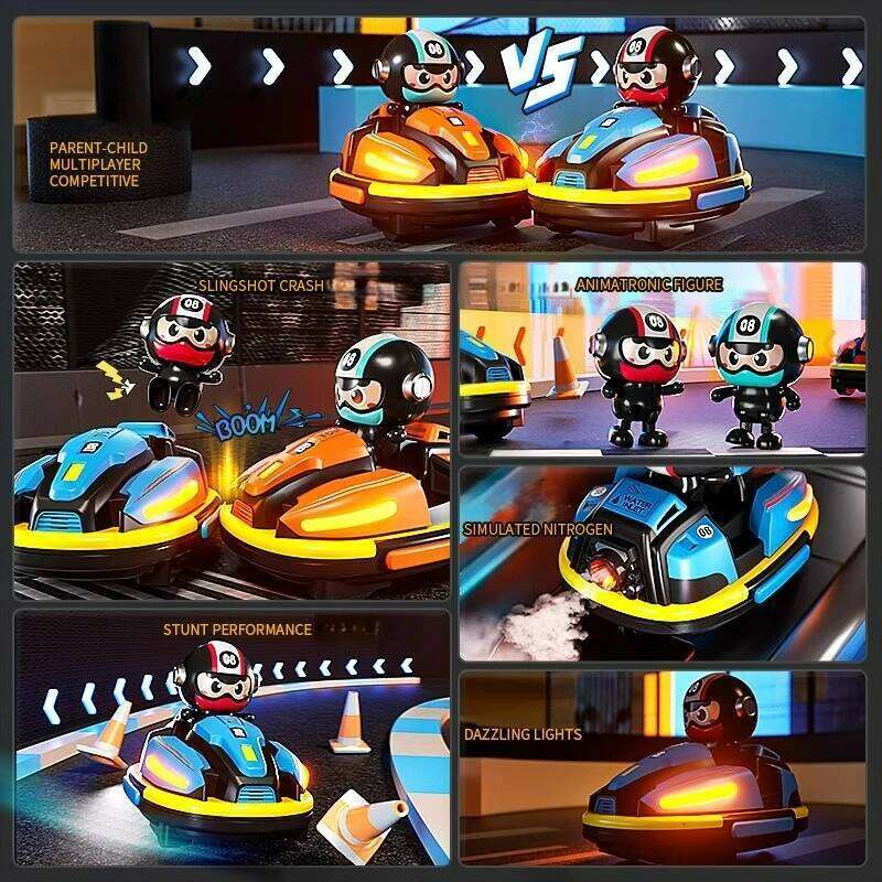 RC Bumper Car Football Battle Sports Game 2.4G Remote Control Catapult Drift Doll Karting with Music Light Toy Boy Gifts C260305