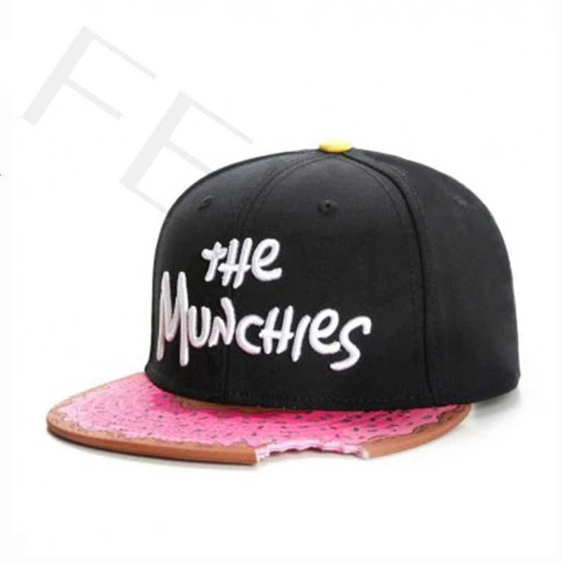 FEI M Fashion MUNCHIES Adjustable Snapback Cap Girl Boy Donuts Hip Hop Baseball Cap Street Dance Adult Casual Sports Sun Hat 1 S260306