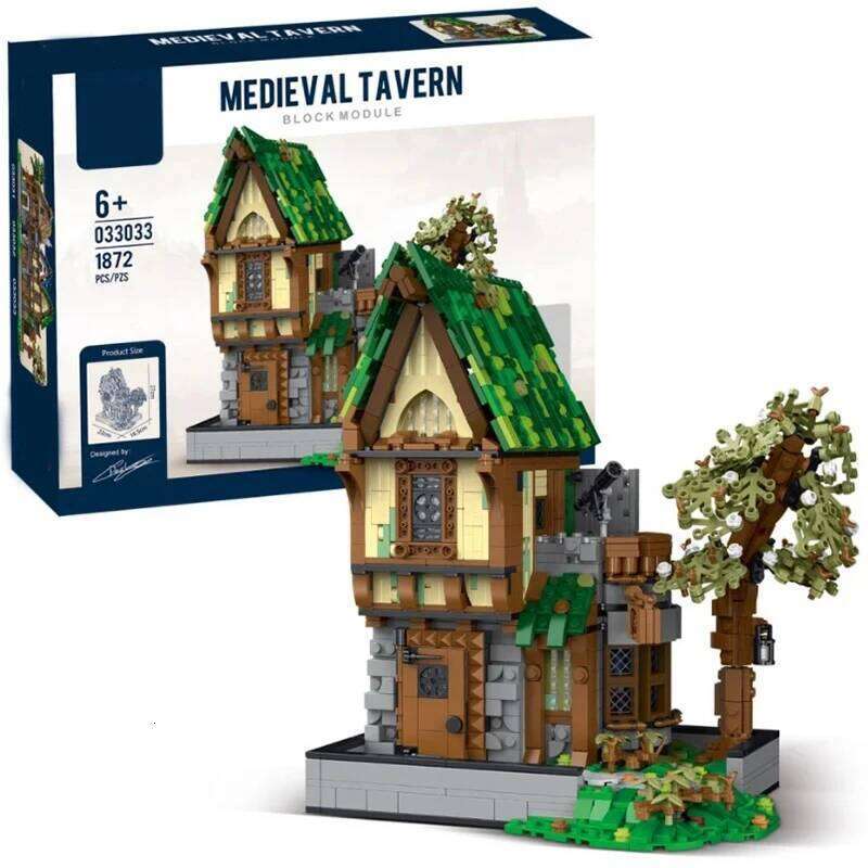Medieval Blacksmith Shop Magic House Tavern Building Blocks MOC City Street View Bricks Set Adult Desktop Ornaments Kid Toy Gift Z260305