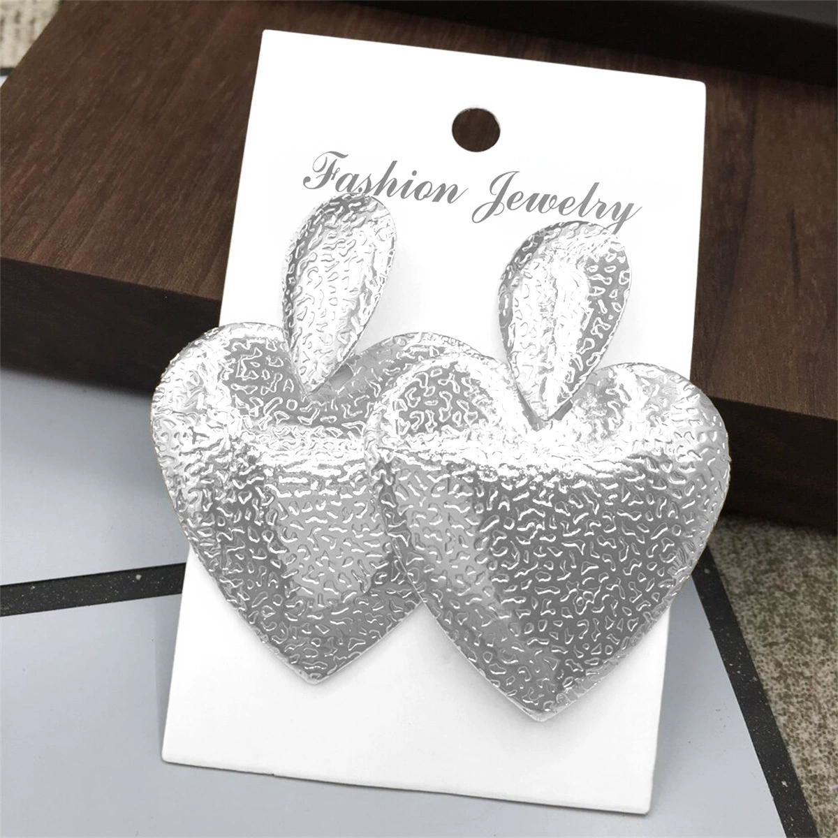 Glamorous Statement Pieces: Sparkly Giant Hearts Hoop Earrings