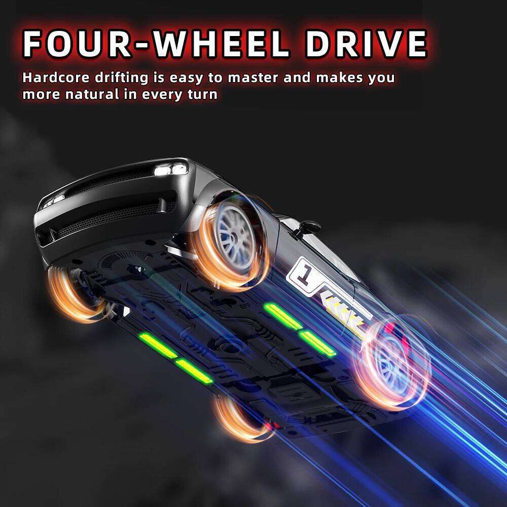 Teeggi 2.4G RC CAR With LED Light 4WD Remote Control Drift Cars Professional Racing Toys for Children Gifts VS GTR Model AE86 C260305