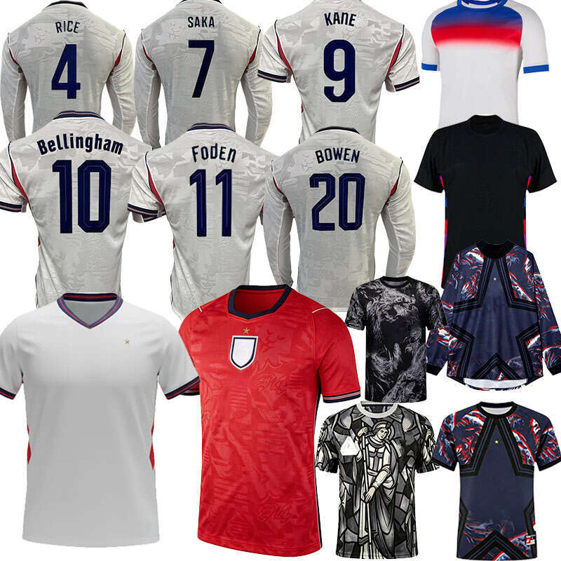 2026 World Cup Englandss football jersey KANE Soccer Jerseys BELLINGHAM WATKINS RICE SAKA FODEN RASHFORD STERLING STONES GREALISH Men Kids Football Shirt kit