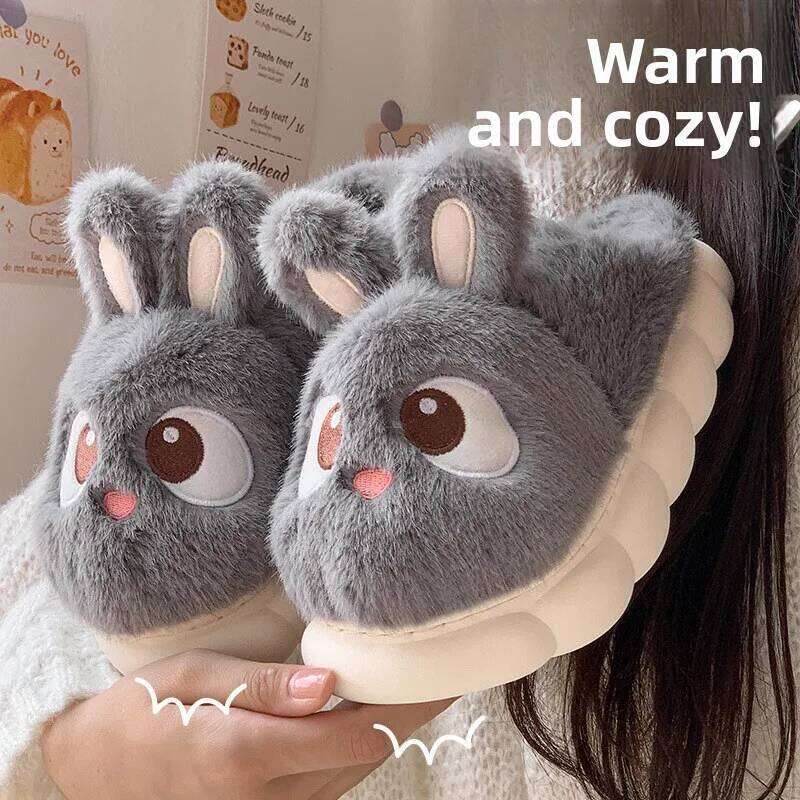 Women's slippers indoor home warm and velvet household parent-child wool cotton shoes women wear outside winter