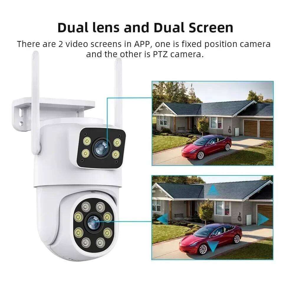Tuya Wifi IP 8K with Alaxa Google assistant NVR Lens Camera PTZ Outdoor 4K Dual Screen Auto Tracking Night mod 26W0306
