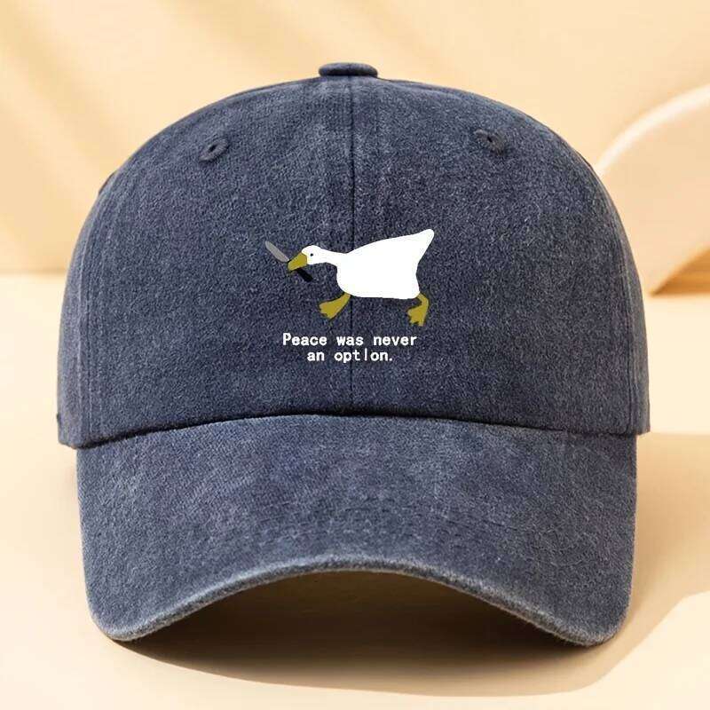 A running goose fashionable printed baseball versatile outdoor casual duckbill cap travel hat Y260304