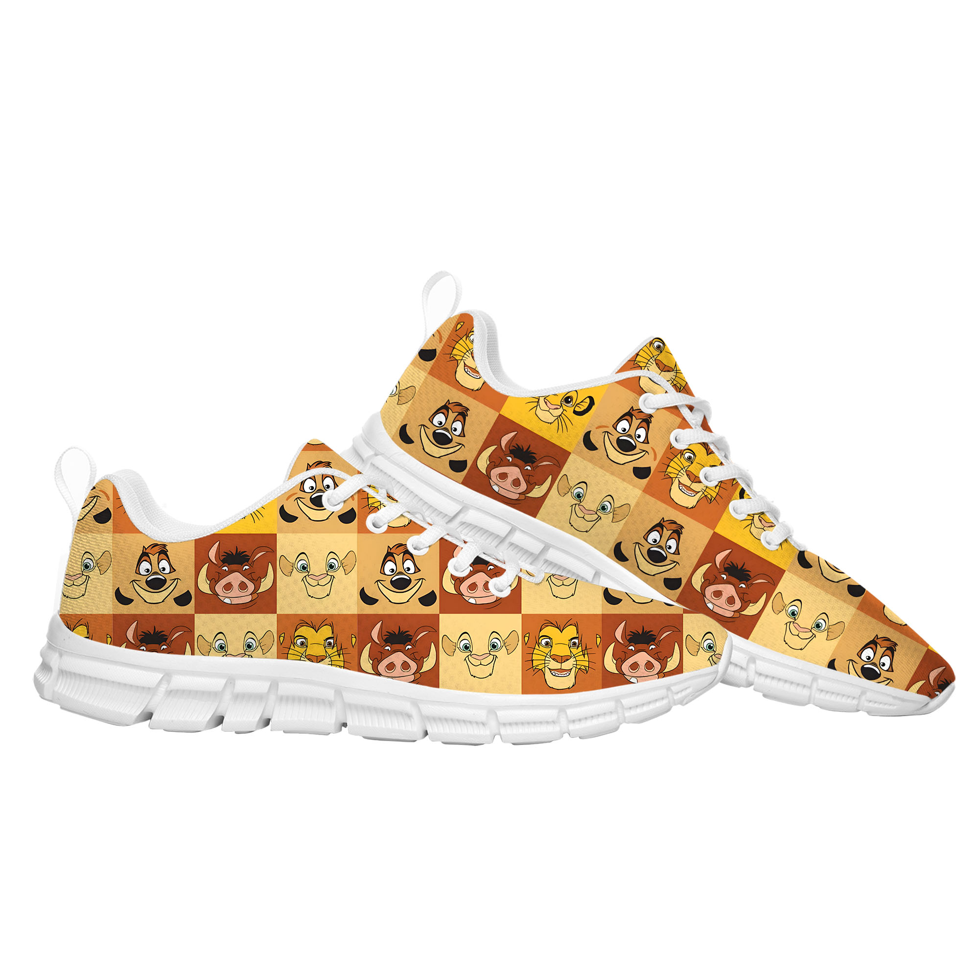 Simba Sports Shoes Man Woman Boy Girl Disney Cartoon The Lion King Decorate Sneakers Design Your Photo Logo Text Walking Shoes Walking Shoes Custom Sh