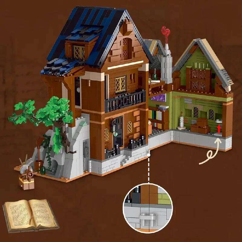 2225PCS Medieval Mystic Cabin Modular Buildings Sets Secret Cottage City Stree View Architecture Blocks Kit Gifts for Adult Kids Z260306