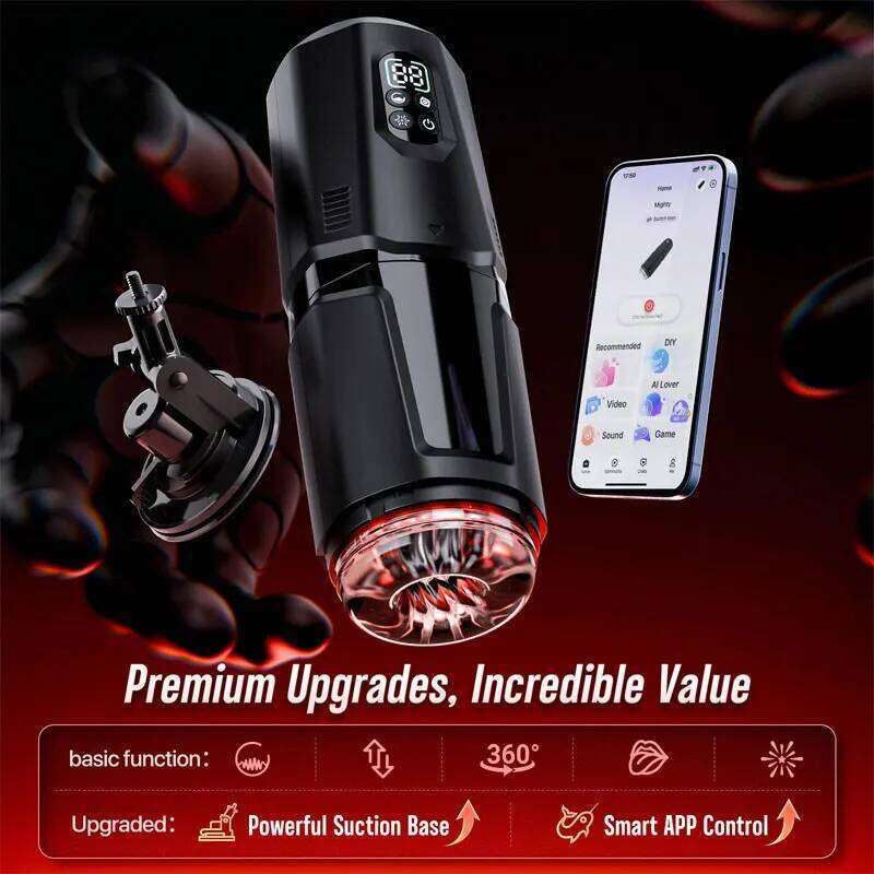 Automatic Rotating Vibrating Male Masturbator Penis Pump Thrusting Licking Machine Stroker Pocket Pussy Sex Toys for Men 18+ W260305
