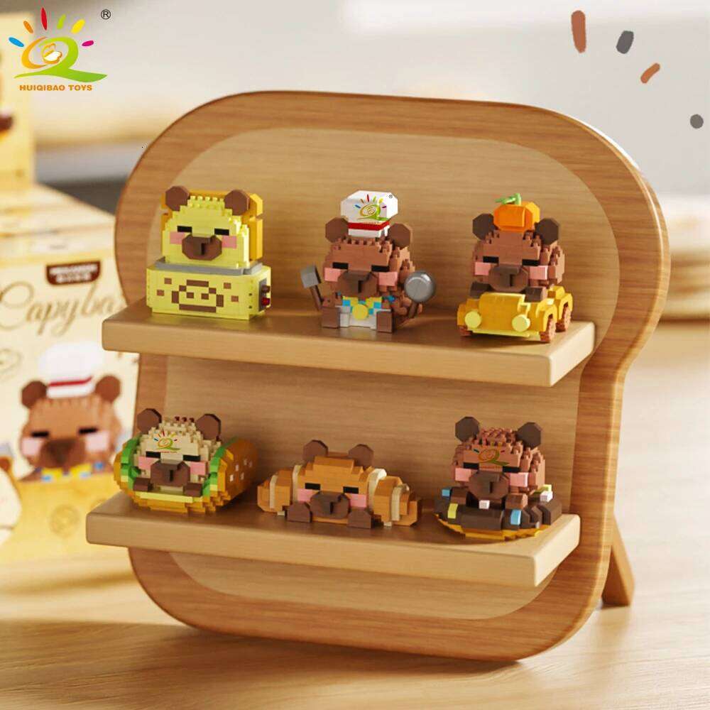 HUIQIBAO MOC Capybara Cavy Animal Micro Building Block Guinea Pig Mini Diamond Model Brick Toy for Children Desk Decor. Z260306