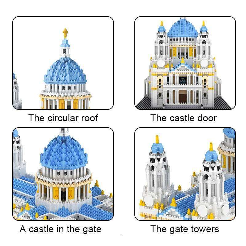 7053pcs Mini City Street View St. Paul's Cathedral Model Building Blocks DIY Famous Architecture Bricks Toy for Children Gifts Z260305