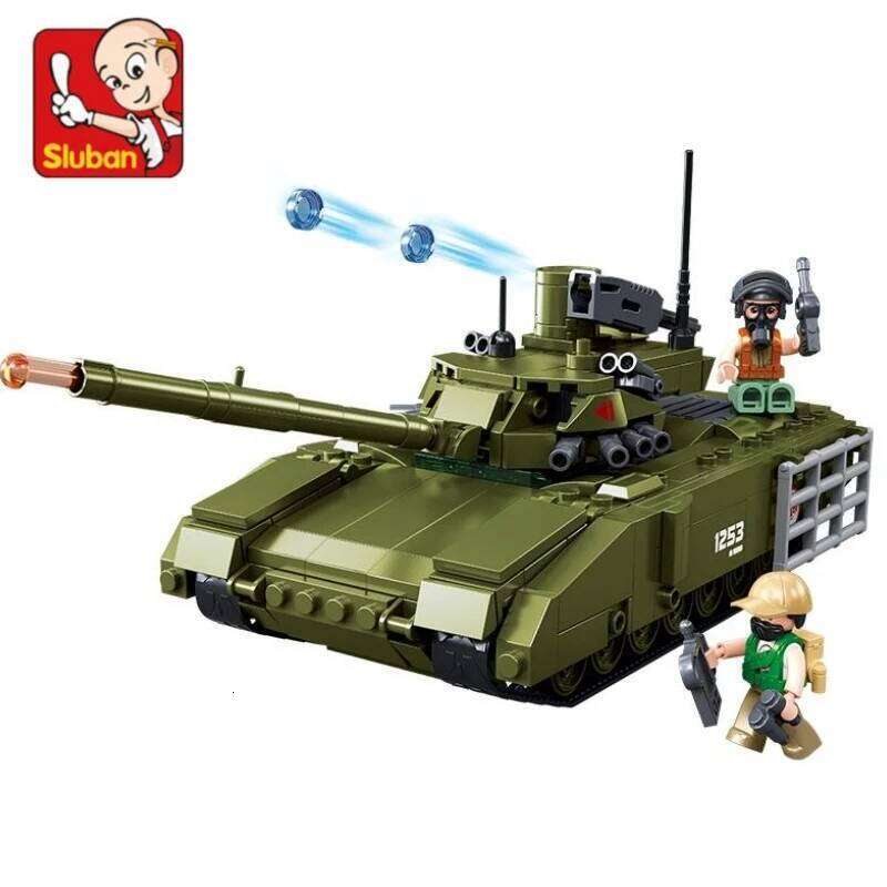 Sluban 319Pcs T-14 Armata Main Battle Tank Military Building Blocks Set Educational Army Model Bricks Toy for Children Z260305