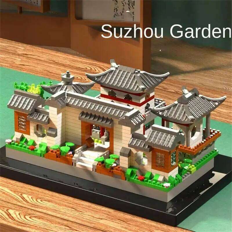 Suzhou Garden puzzle micro particle assembly type ethnic style building block toy Z260305