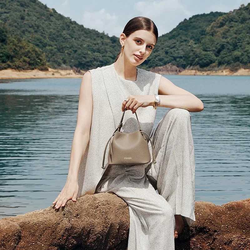 FOXER Womens Top-handle Bucket Bag 2026 New Trendy Hot Selling Fashion Versatile Female Shoulder Crossbody Bag Purse H260306