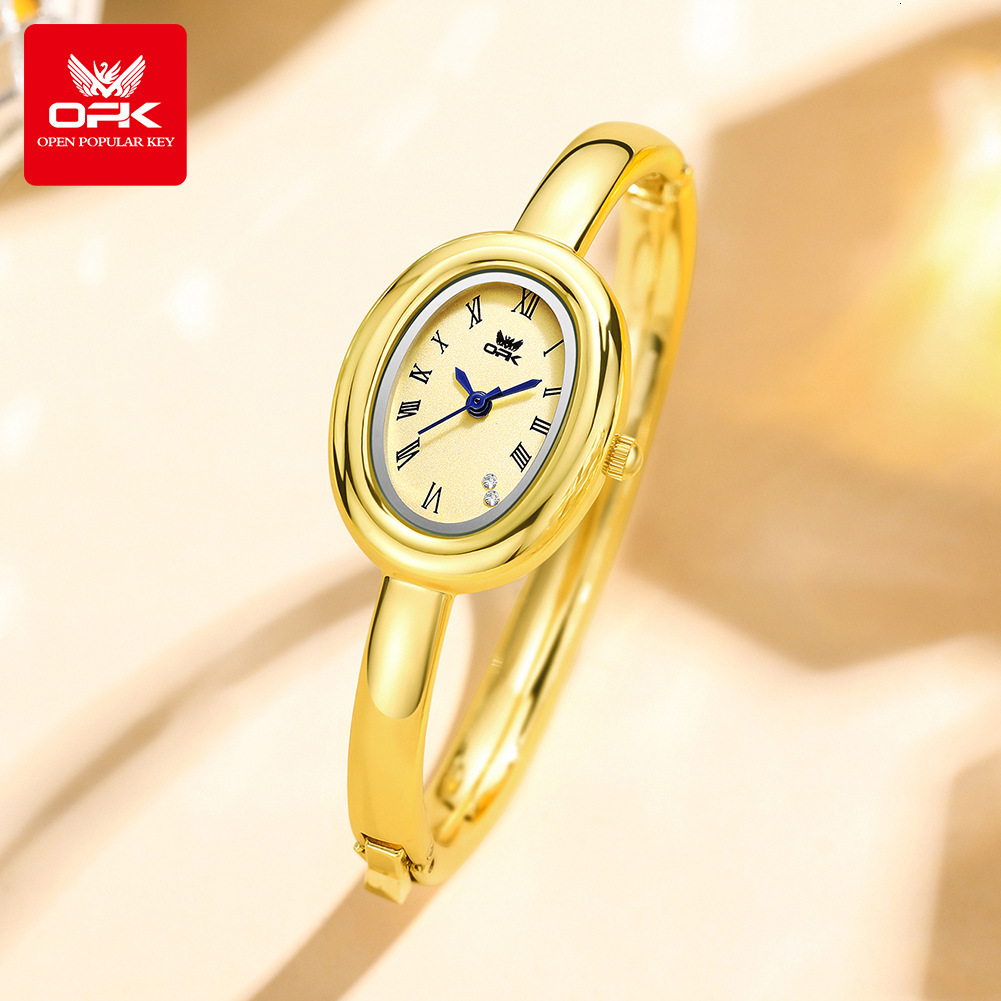 New OPK brand watches popular in Europe and America, fashionable small dials, niche, light luxury, Roman numerals, oval shaped women's quartz wat