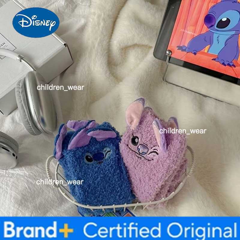 Disney HOT Stitch Cartoon Thermal Socks Coral Fleece Non Slip Winter Socks for Women Men Christmas Birthday Gift H260306