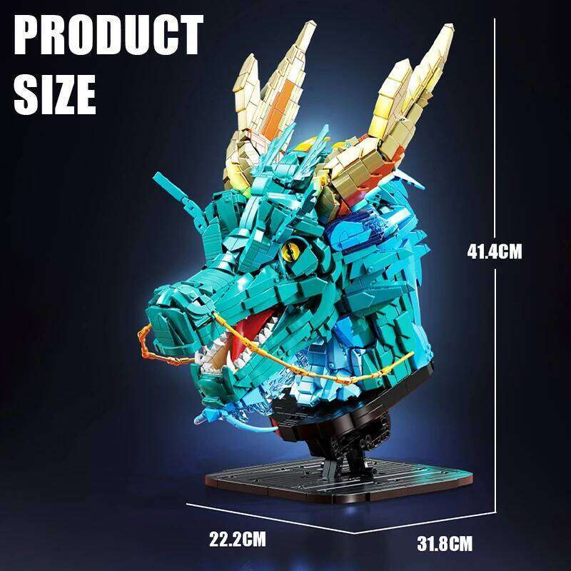 2543PCS Chinese Zodiac Head Model Building Blocks MOC Assemble Mythical Animals Dragon Bricks Toys for Kids Gift Decor Z260306