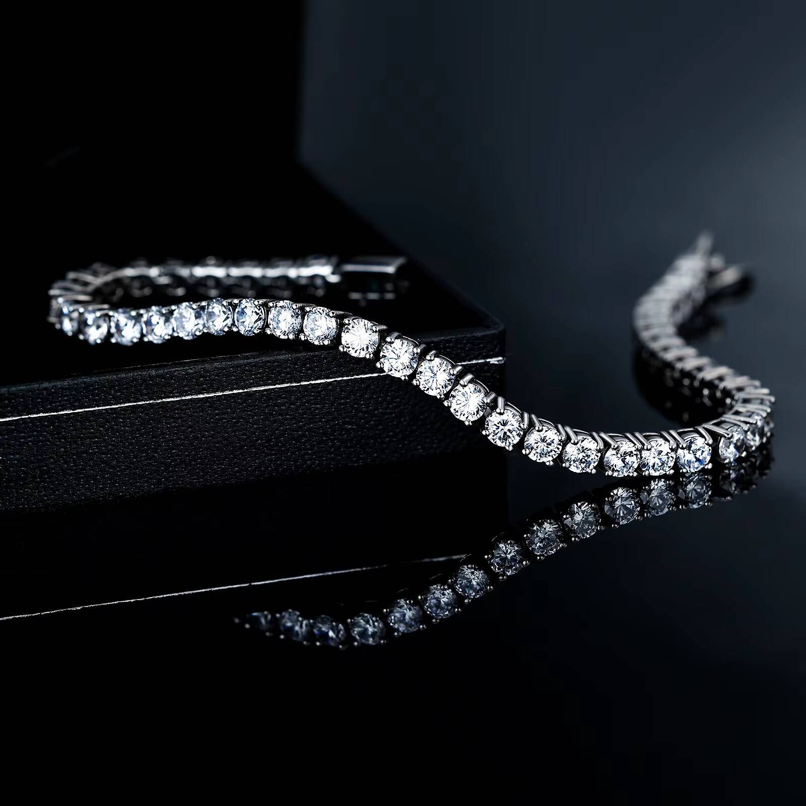 Grace Jewelry Hip Hop Rapper Sterling 925 Silver High-End Iced Out Moissanite Lab Grown Diamond Custom Tennis Bracelet for Woman