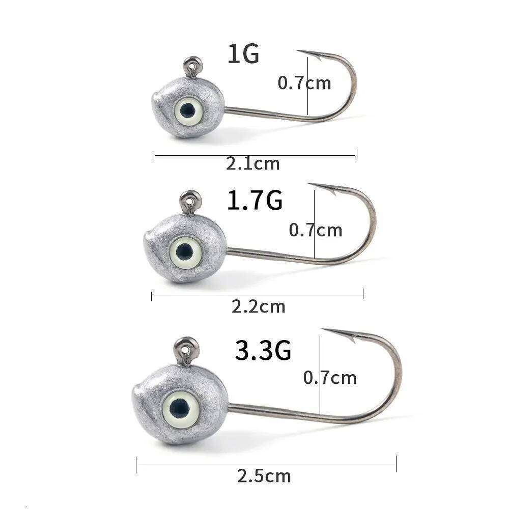Grouper Crank Jig Head Leaded 0.5g 1g 2g 3g 4g 5g Fly Fishing Rockfish Game Jigs Lure Soft Worm Bait Hook Tool S260305
