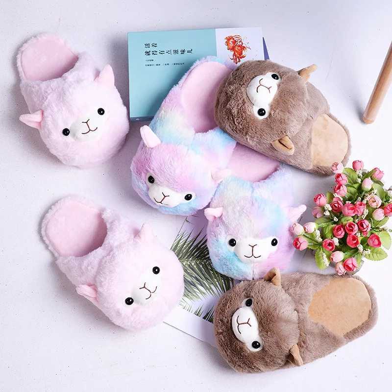 Winter Women Warm Indoor Slippers Ladies Fashion Cute Pink Pig Shoes Womens Soft Short Furry Plush Home Floor Slipper SH467 S260305