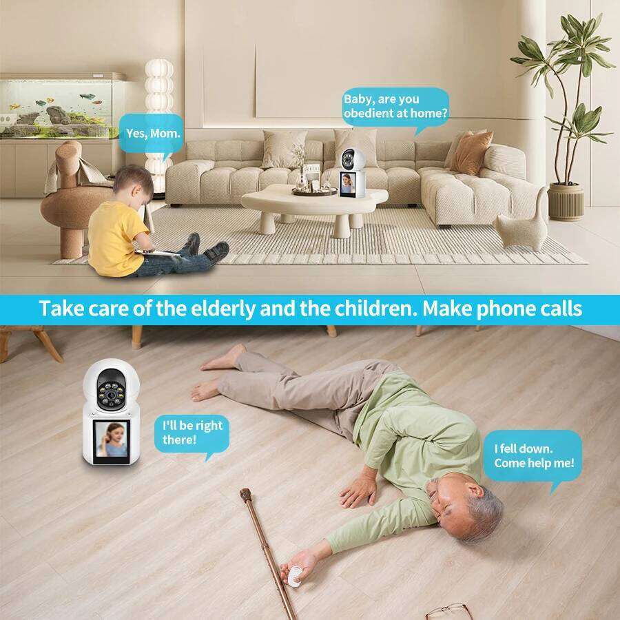 2MP wireless WIFI video camera baby safety protection monitor 2.8-inch screen button call PTZ human shape detection ICSEE 26W0306