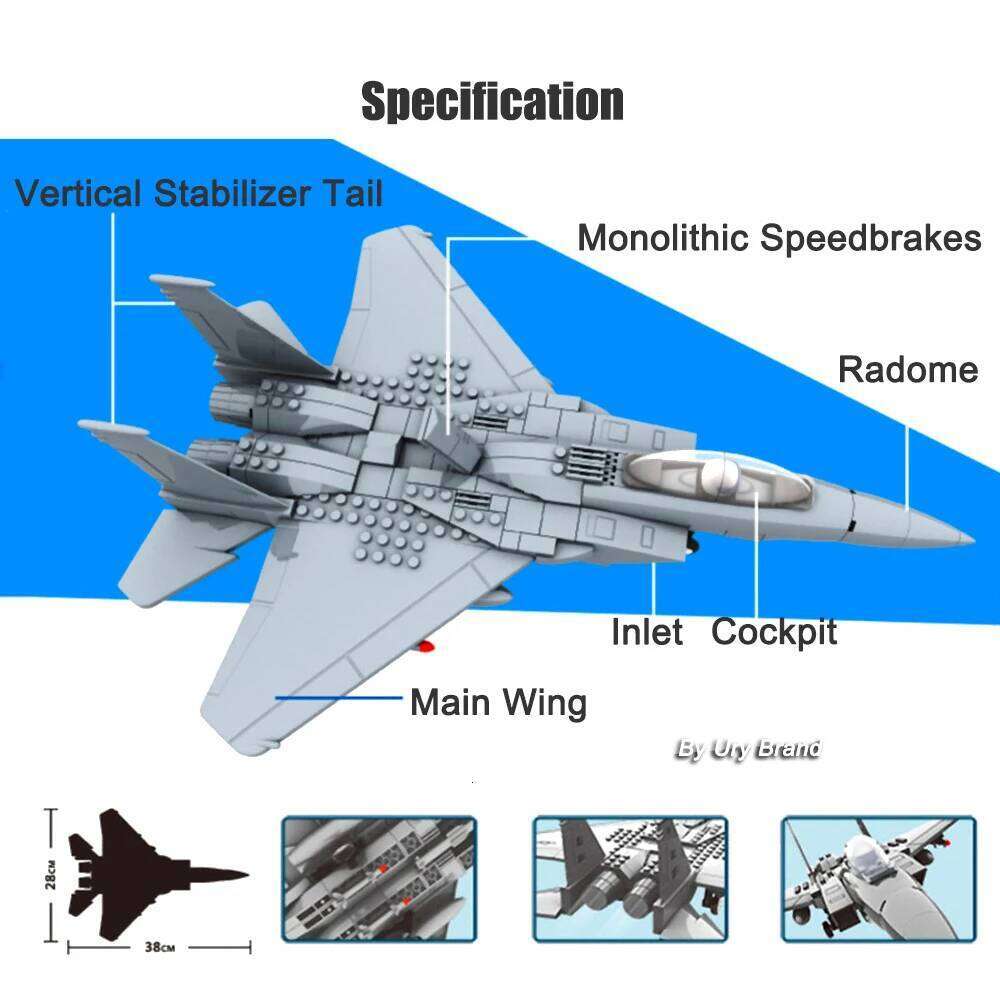 WW2 Military Army Avion Plane Jet Warcraft J-15 Eagle Fighter Morden Warplane Sets Aircraft Models Building Blocks Toys for Boys Z260306
