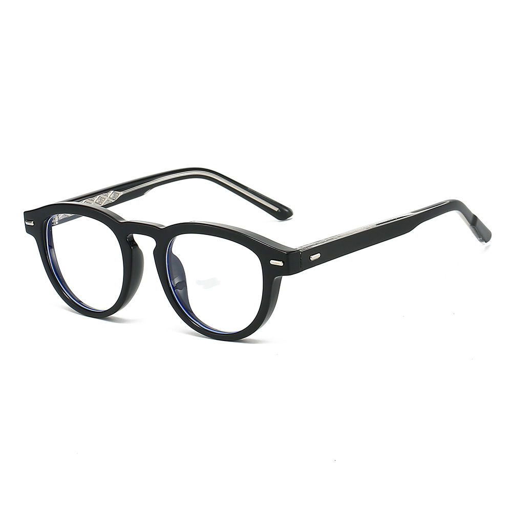 New 25 retro trendy round frame flat TR90 pin anti-blue light student pseudo-no-makeup glasses for men and women