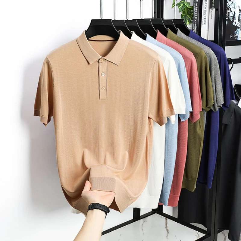 Mens Lyocell Polo Shirt - Summer Essential 100 Breathable Tencel Wrinkle-Free Eco-Friendly Soft Handfeel 17 Colors Available 260304