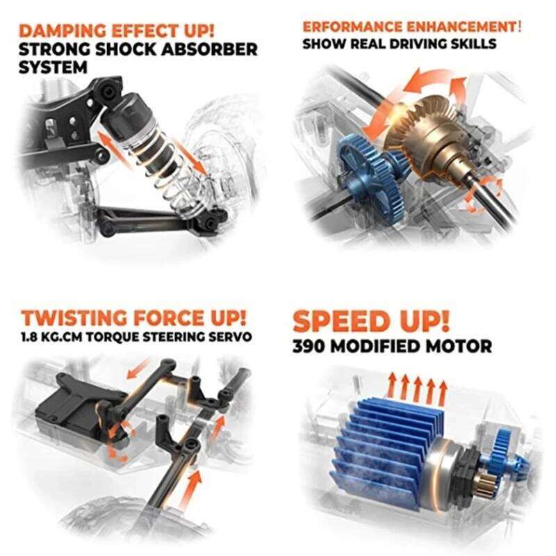 50KM/H RC Car With LED Lights 2.4G Radio Remote Cars Buggy Off-Road Control Trucks Boys Toy for Children VS WLtoy 144001 C260305