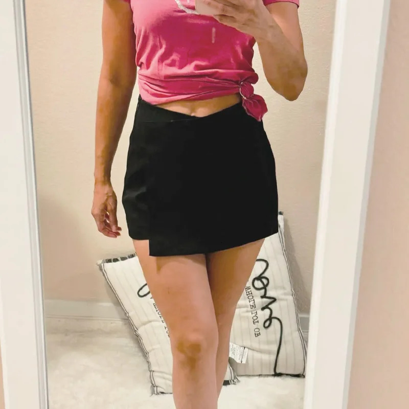 HXAO Shorts Women Summer Elegant Casual Party Skirt Shorts Ladies Fashion White Khaki Black Short Skirt Pants For Female 260306