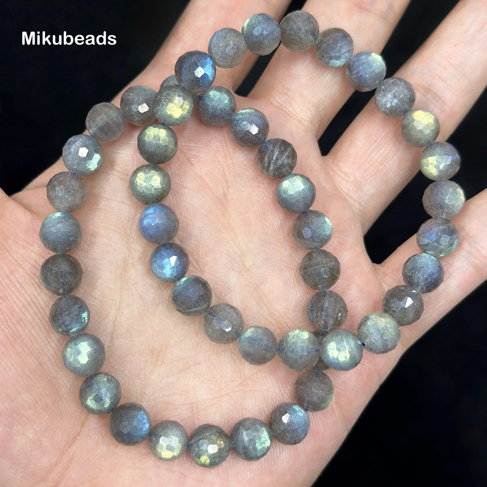 Natural AA Labradorite 6mm 8mm Faceted Shinny Round Loose Beads For Jewelry Making DIY Bracelets Necklace Wholesale Mikubeads 260302