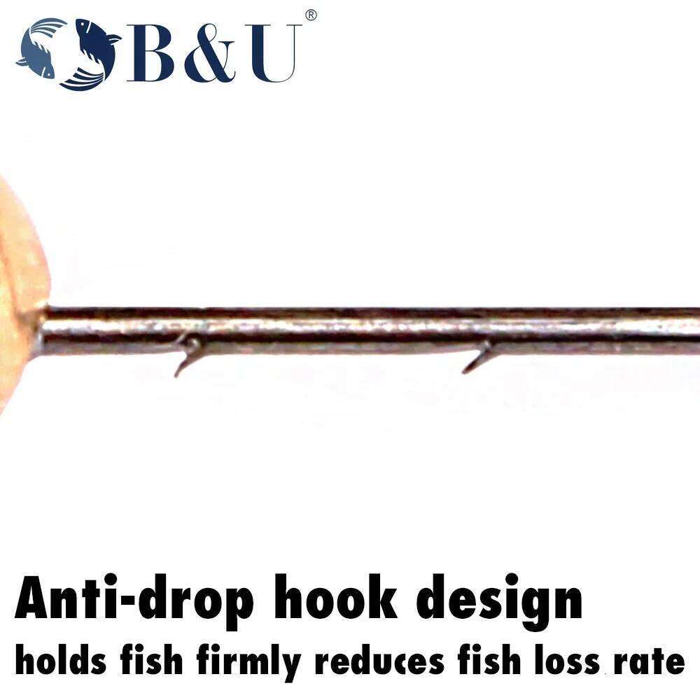 B&U 5pcs Hooks Set Micro 0.5g-4g Copper Head Mini Crank Jig Fishhook for Soft Worm Lure Fishing Accessories Y260305