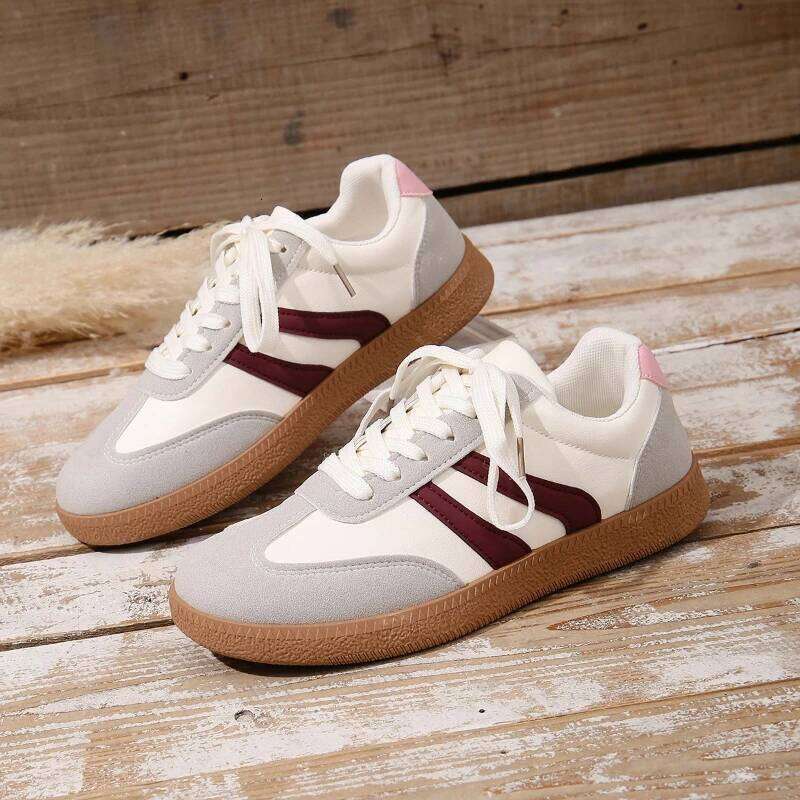 2025 Spring New Women's Fashion Round Head Design Vulcanized Outdoor Anti slip Comfortable Sports Shoes
