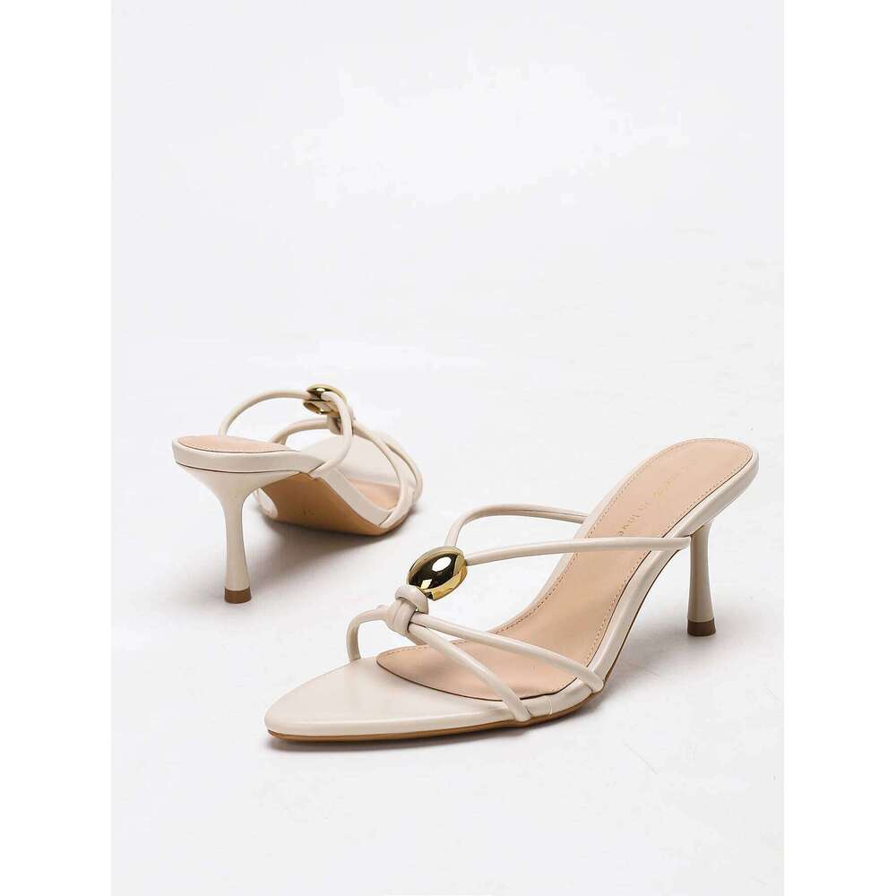 Women's fashionable, elegant, comfortable, simple and versatile high heels, peep-toe breathable slip-on stilettos.