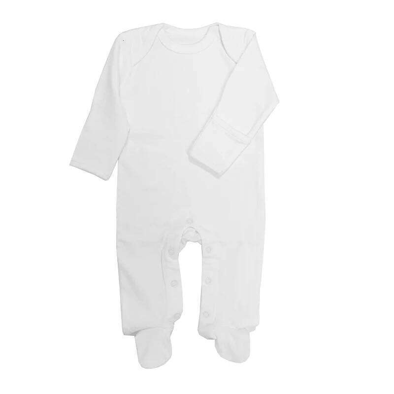 3 Pcs 100% Combed Brushed Cotton Newborn Baby Rompers White Sleepsuit Jumpsuit One-Pieces Roupa Jumper Grows Growing Footies Z260306