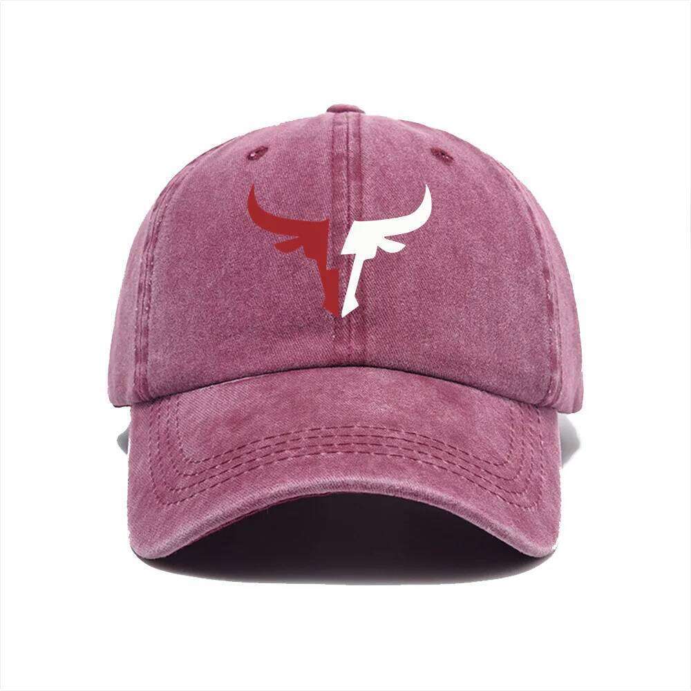 Bull head print baseball vintage men's women's duckbill cap, outdoor travel, sun protection and shading Y260304