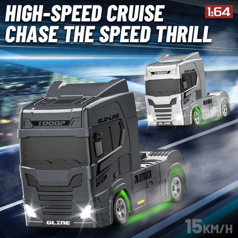 1:64 Mini Drift RC Truck Head 4WD Full Proportional Control 15KM/H High-Speed 2-Speed Type-C Charging for kids Birthday Gift C260305