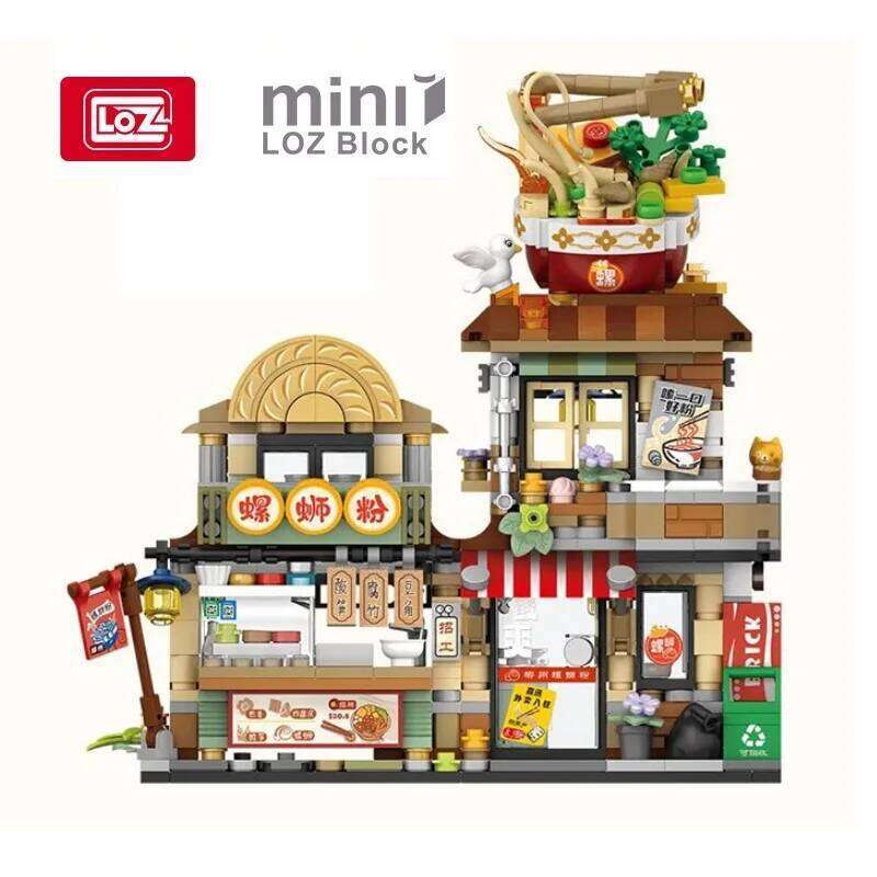 LOZ Blocks DIY Building Bricks Cute Christmas Goods Toy MOC Cabin Food Shop Juguetes Candy House Gifts Girl Present New Year Z260306