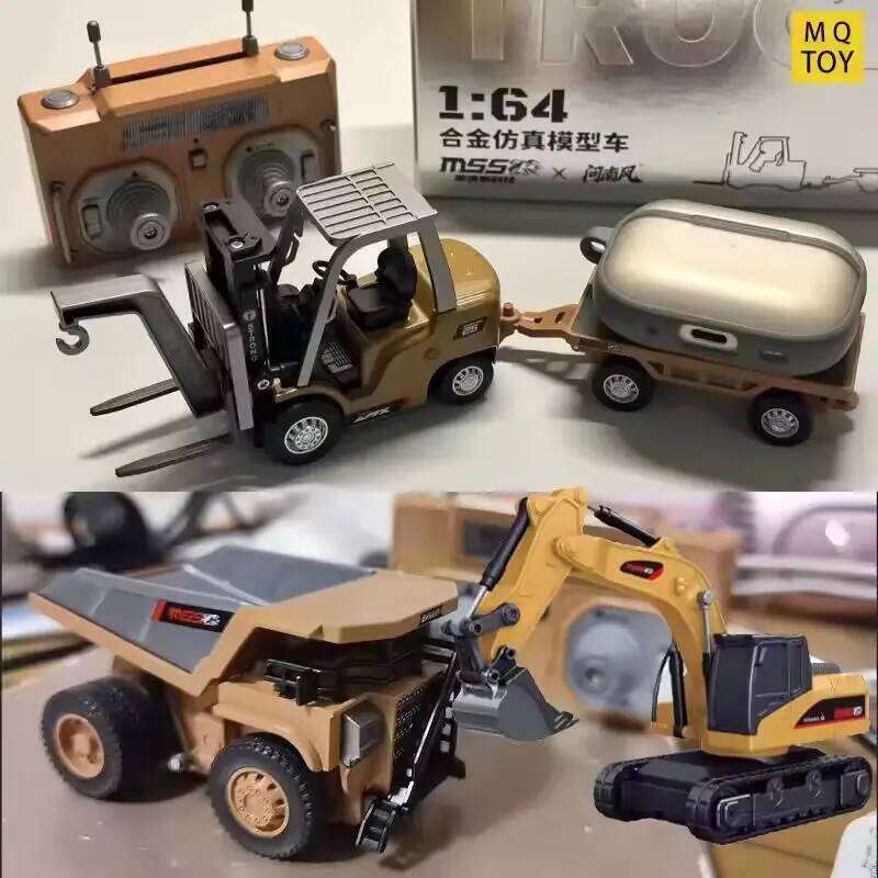 1:64 Ask The Southern Breeze Scale Remote Control Mini Excavator Tipper Truck Full-Scale Engineering Vehicle Toy Kids Collectors C260305