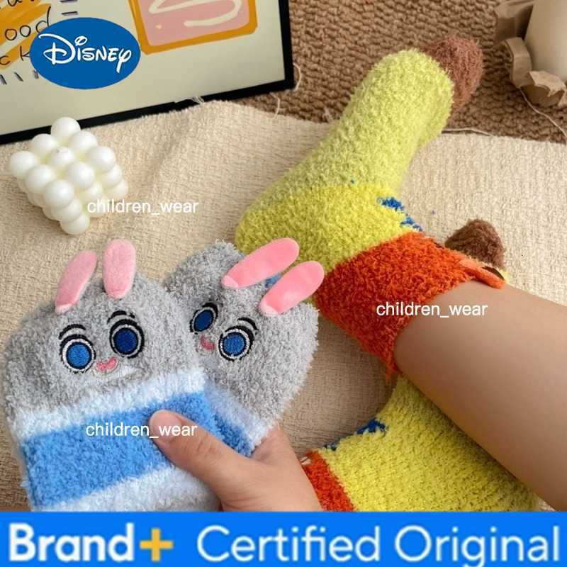 Disney Zootopia Socks Judy Nick Winter Coral Fleece Socks Boy Girl Cartoon HomeSock Cute Warm Sock Sleep Midtube Fleece Socks Xmas Gift H260306
