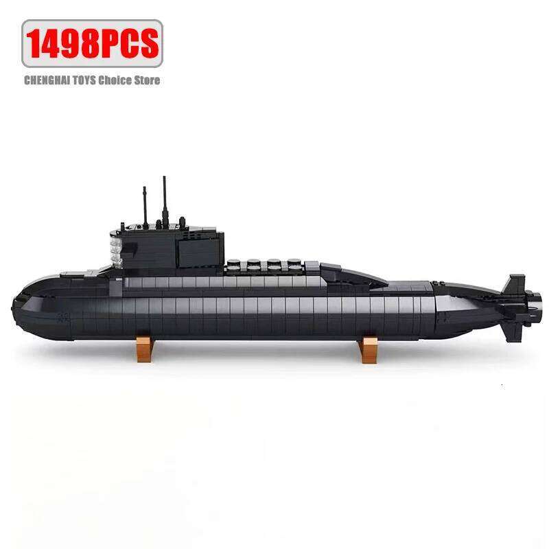 Military Large The type 094 Strategic Nuclear Submarine Building Blocks Model MOC Bricks Arms Warship Sets Kids Toys Boys Gifts Z260306
