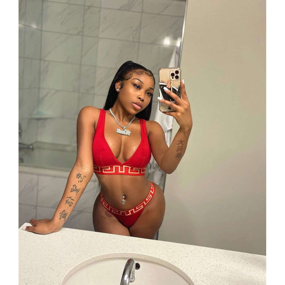 European and American women's fashion cross-border printed sexy tight-fitting trendy bikini swimsuit two-piece set