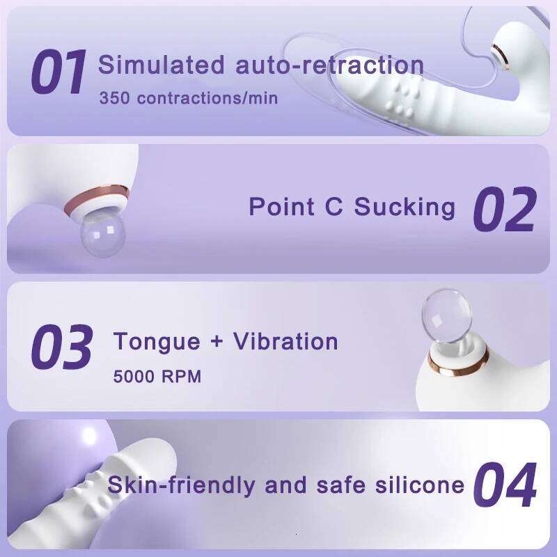 Vibrator Thrusting Dildo multiple vibration/sucking modes, Multifunctional waterproof Sex Toys Thrusting, with Licking W260305